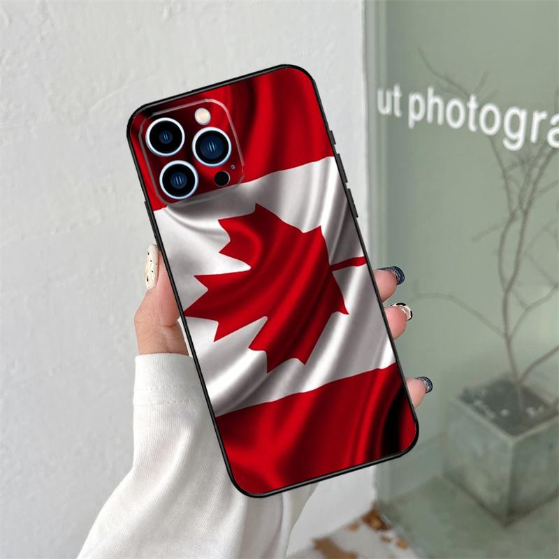 Canada Canadian Flag Silicone Soft Case For iPhone 17 Air 11 14 15 16 Pro Max 12 13 Mini 16e 16 Plus Back Cover