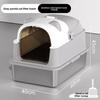Stainless Steel Cat Litter Box Fully Enclosed Odor-Proof Tray Anti-Splash Design Cat Bedpans Jumbo Pet Toilet for Easy To Clean