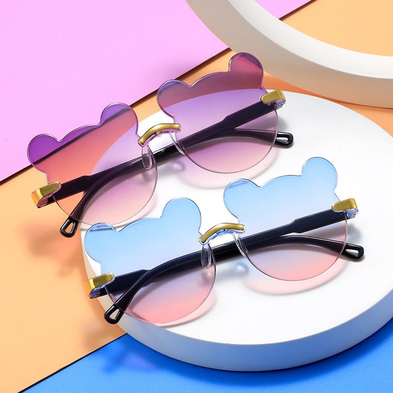 Children's glasses sunglasses UV protection boys and girls fashion cute baby bear ears sunglasses shape photo