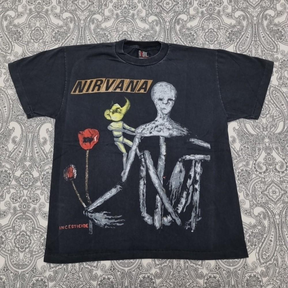 

Винтажная футболка Nirvana L Incesticide Sliver Bleach Nevermind с принтом Курта Кобейна 2XL