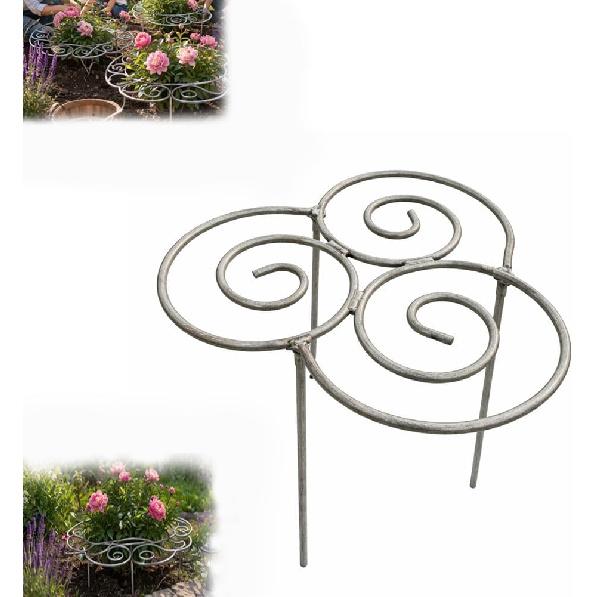 

Metal Plant Support Ring for Garden, Peony Cage Stand, Indoor Pots, Flower Hoop, Decorative Grow Through Rings, Stackable Houseplant Stake, Dahlia Small