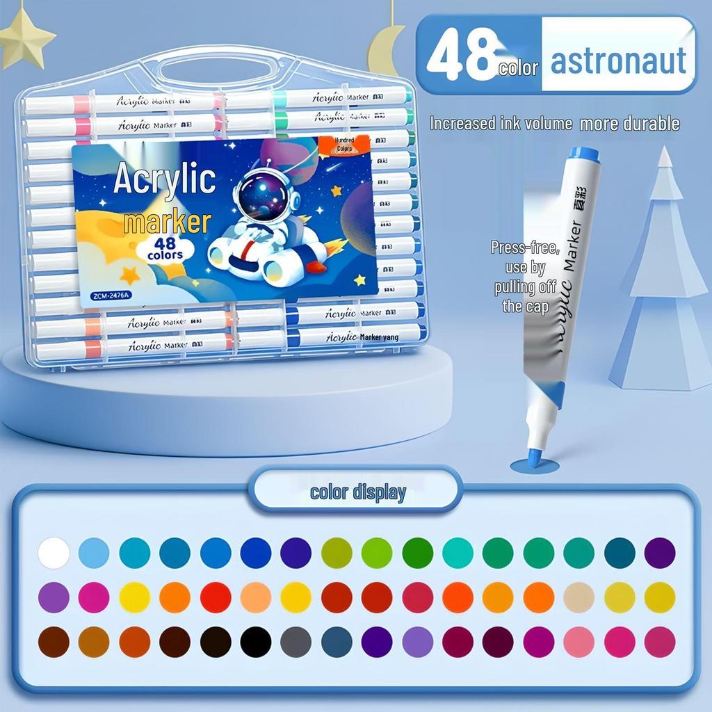 Non-Toxic True Color Astronaut Acrylic Marker Pen - Washable Brush for Children's Graffiti Art