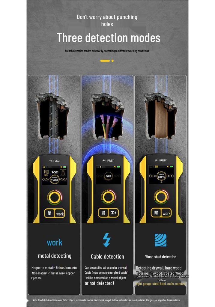 FNIRSI WD-02 High-Precision Wall Detector for Wire, Metal, and Steel Bar Detection