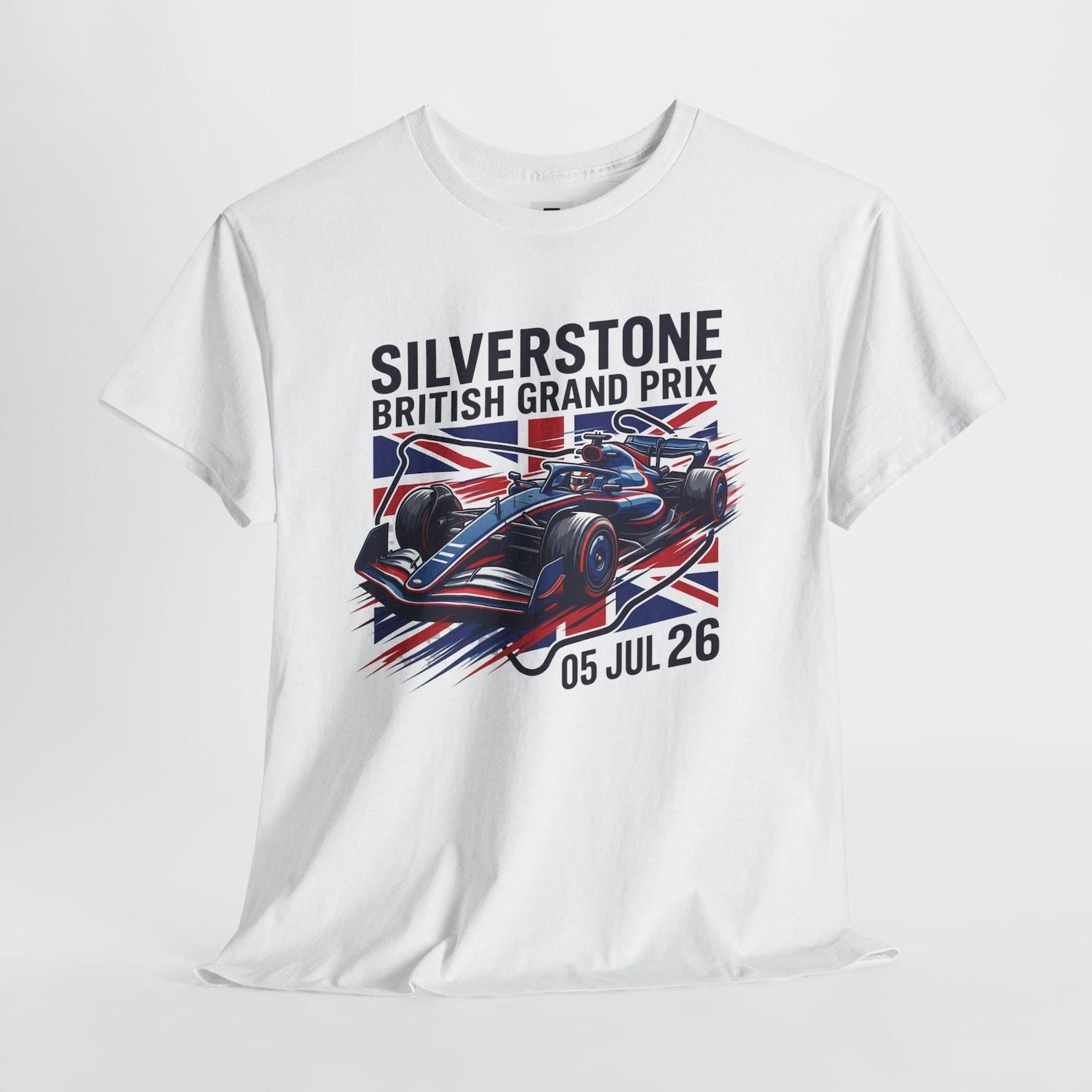 Silverstone British Grand Prix T Shirt F1 UK Racing Graphic Tee Motorsport Fan L