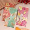6pcs Golden Accents Thank You Cards Vibrant Floral Greeting Cards Lucky Money Bags  Wedding Birthday