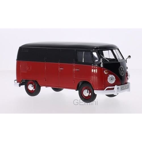 Miniatures montées - Volkswagen T1 Van noir/rouge 1/24 Motormax