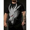 Fashion Europe America Summer Men's T-Shirt Dragon Pattern 3D Print Tees Top Loose Short Sleeve Streetwear Vintage Oversized Women T-shirt