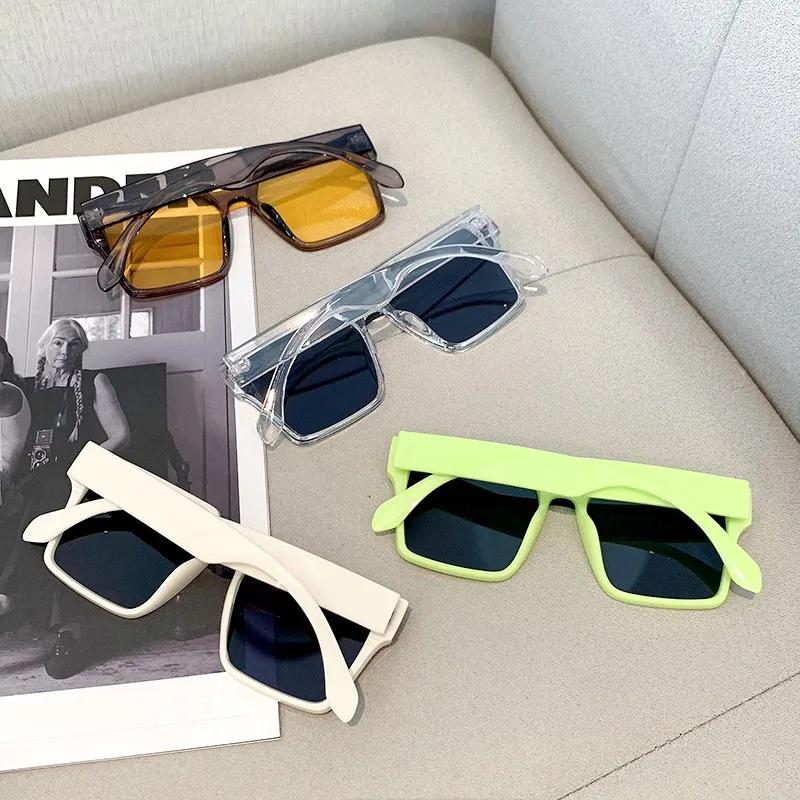 Fashion Oversized Square One-Piece Sunglasses Women Retro Mirror Lens Eyewear Shades Uv400 Men Punk Sun Glasses New