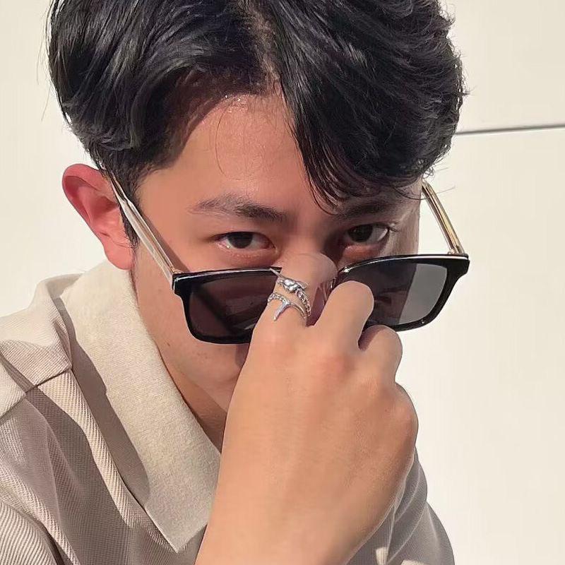 Open Ring Men's Trendy Personality Simple Retro Imitation Tail Ring