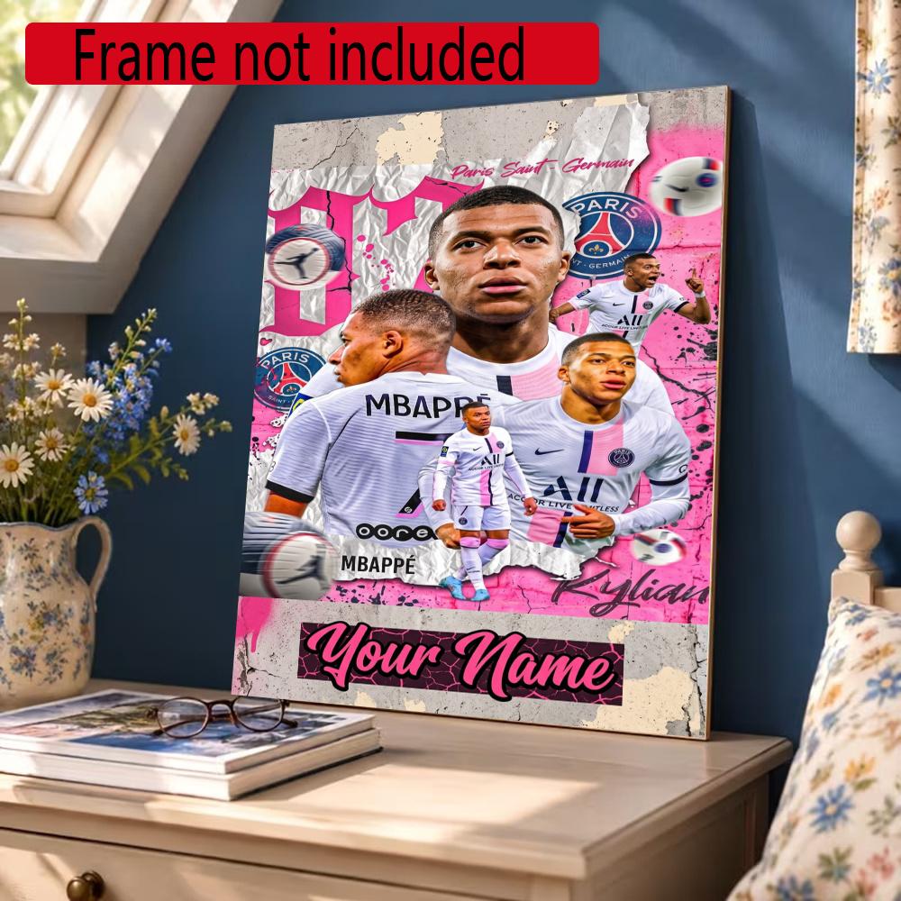 Mbappe Personalized Name Diamond Paintings Mosaic Wall Round Diamond Art Painting Kits Embroidery Crystal Accessories Frameless