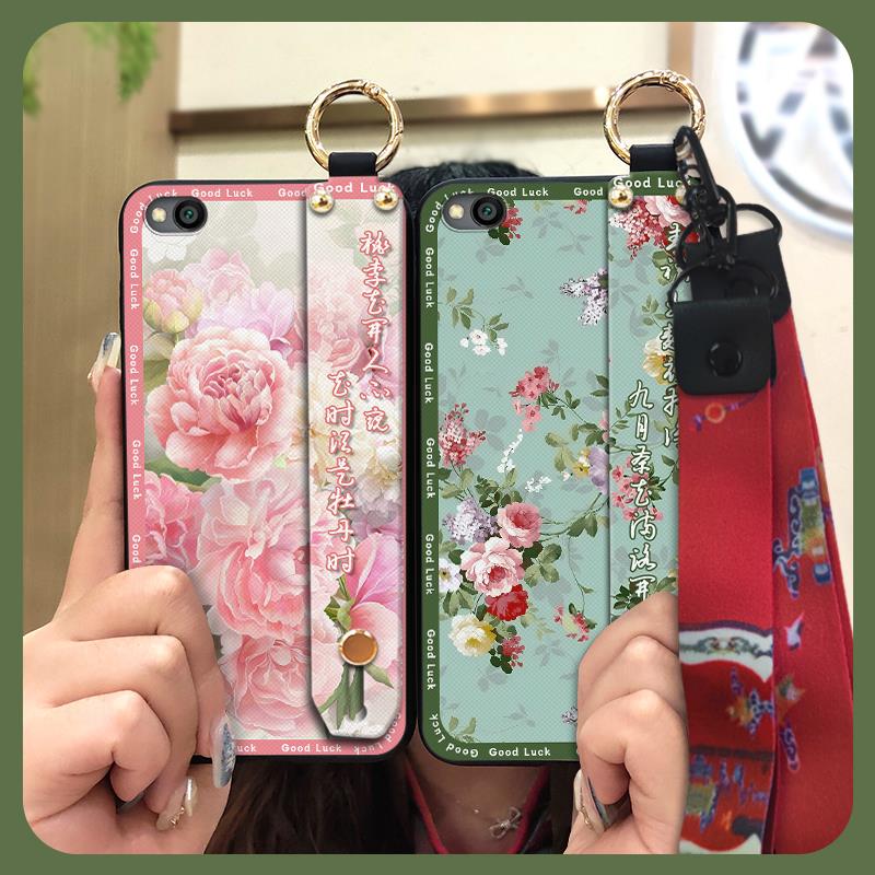 Protective Shockproof Phone Case For Xiaomi Redmi GO Back Cover Soft case Waterproof Fashion Silicone Lanyard For Mom