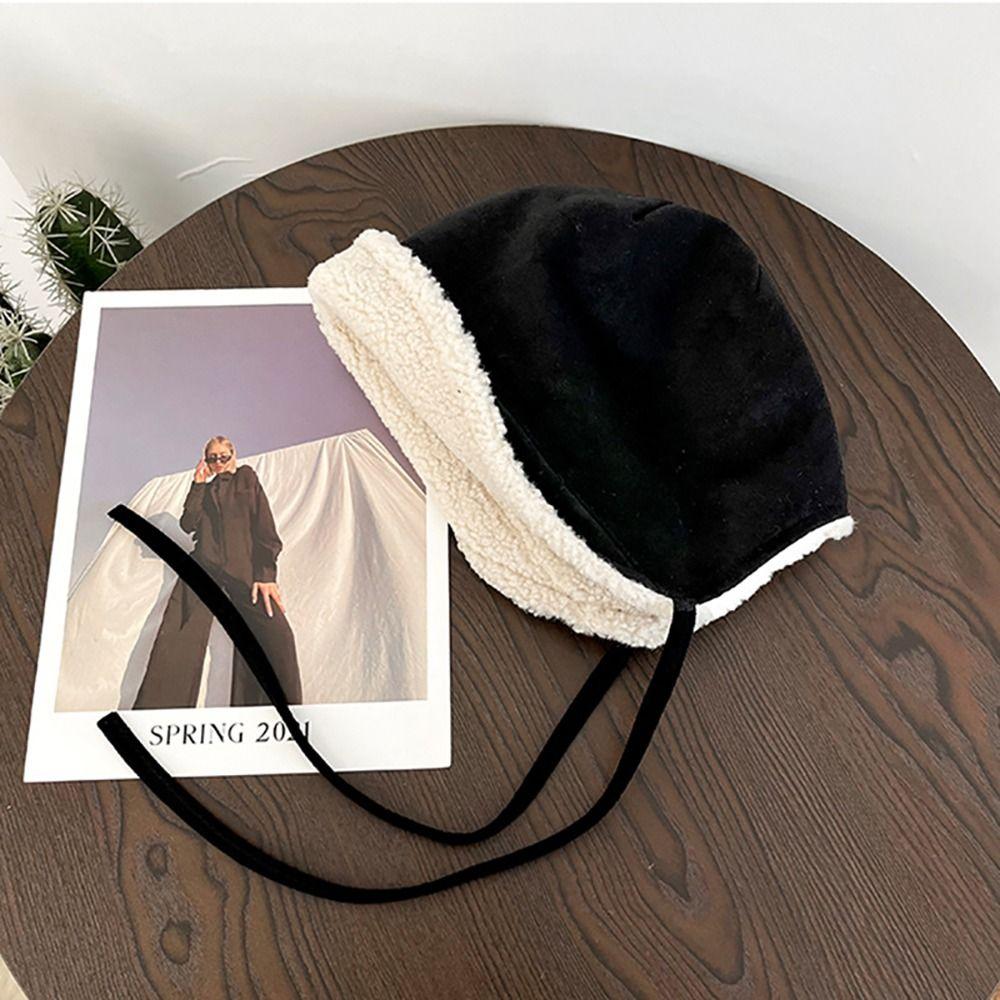 Multicolor Ear-flap Lenin Cap Suede Earflap Protection Fleece-lined Basin Hat Windproof Cold Protection Beanie Cap