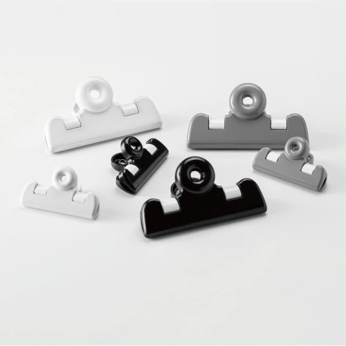 &NE Kitchen Clips, Medium and Small, Nikii, White, Gray, and Black, Set of 3, Made In Japan, Bag Holders, Large and Small, Suitable for Food Storage,