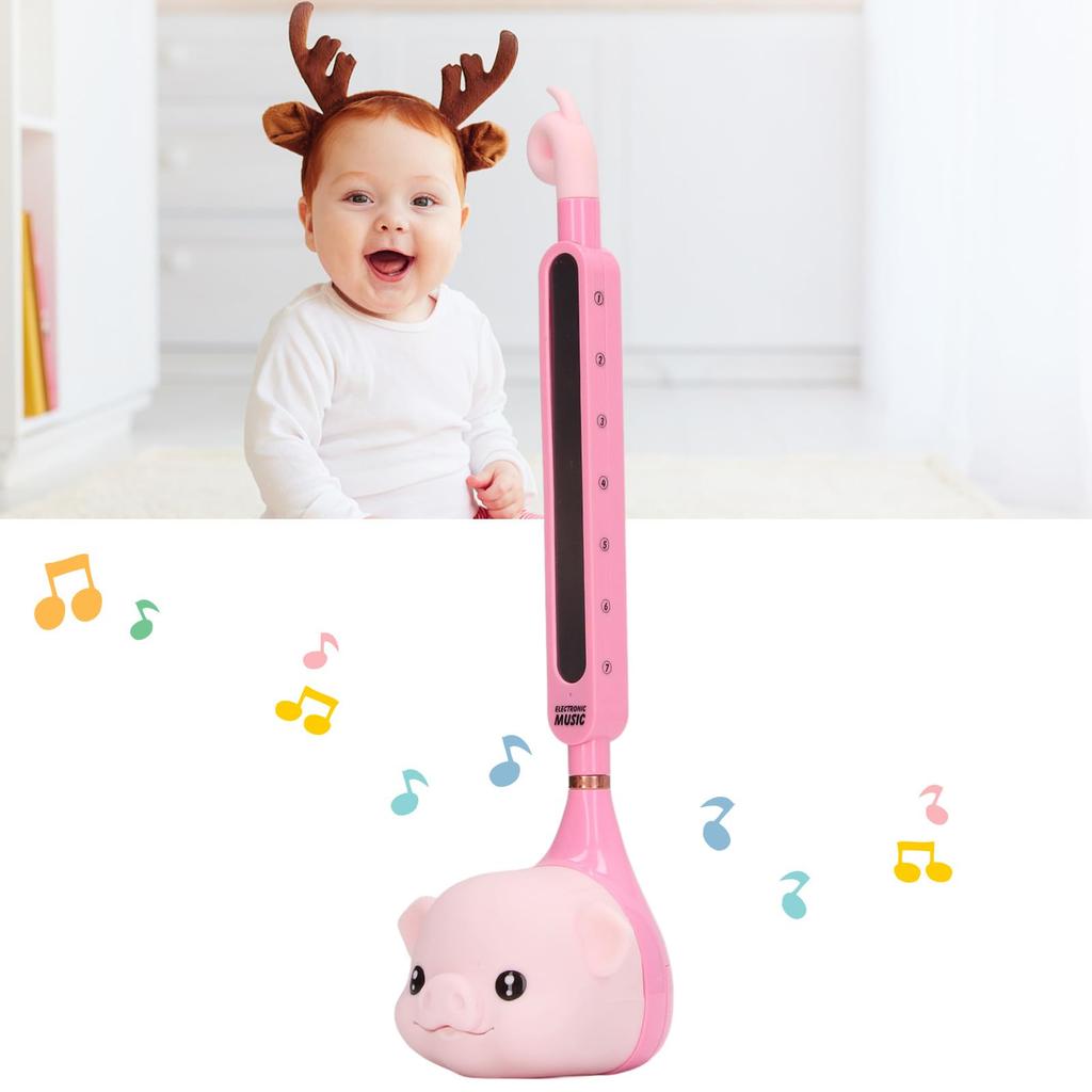 Banapoy Otamatone Japanese Electronic Musical Instrument Synthesizer Cartoon Shape Portable Music Toy Pink Pig Kids Teen Gift
