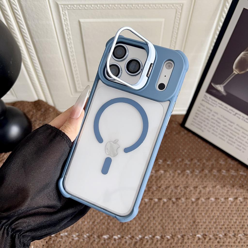 Applicable iPhone17ProMax Magnetic Lens Holder Mobile Phone Case Apple 16Pro Airbag 15 Protective Case