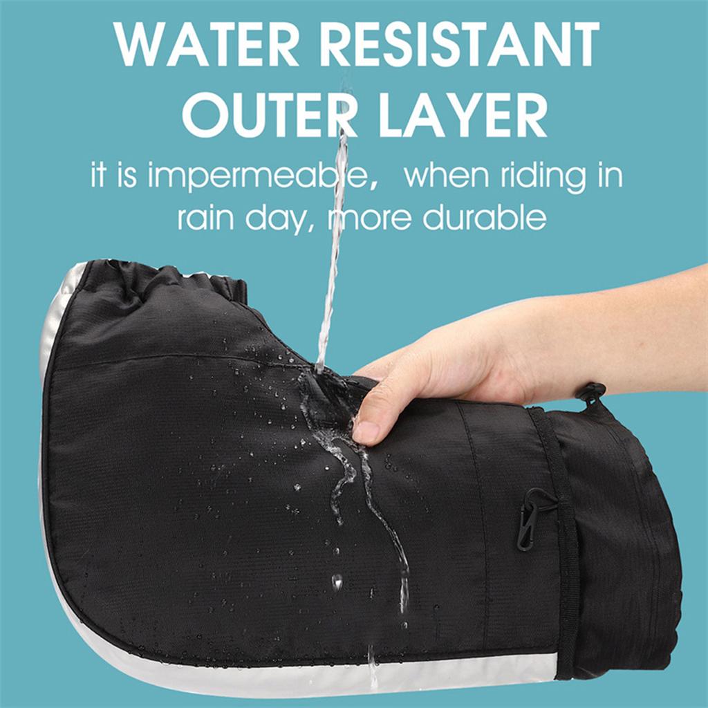 Windproof Thermal Bike Handlebar Mittens Bicycle Electric Bike Warm Handlebar Cover Reflective Painting Safety Cycle