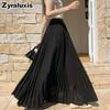 Gentle Breeze Maxi Chiffon Midi A-Line Skirt for Women Summer New Arrivals Casual Over-the-Knee Ruffles Dress