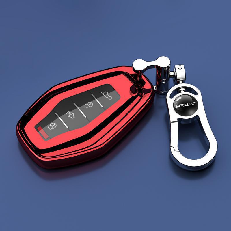 Chery Jetour X90 Key Case 2020-24: Dragon Design Protective Shell with Buckle.