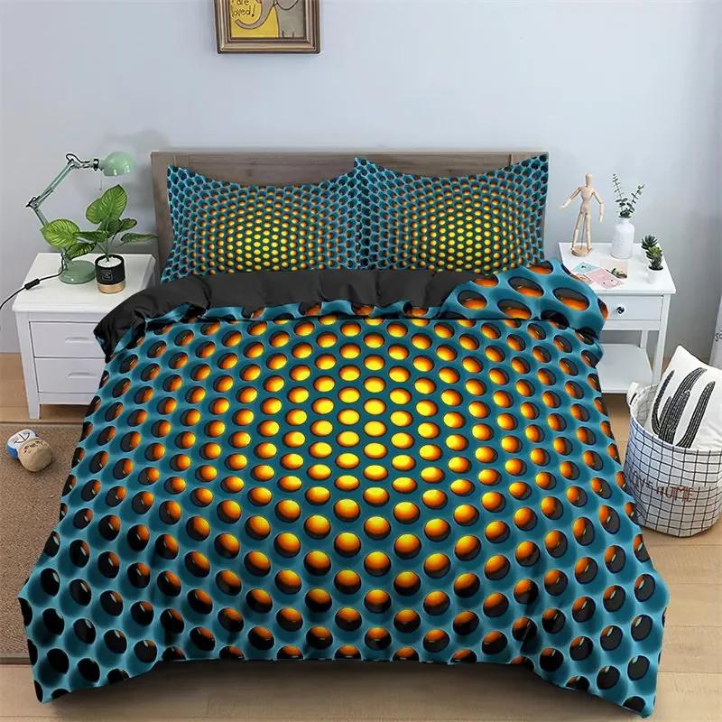 3D Honeycomb Abstract Geometric Comfortable Duvet Quilt Cover Pillowcase Bedding Set Children Bedroom Decoration Home Textile
