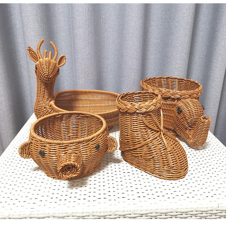 Cesta de Armazenamento Cesta de Frutas Estante de Mesa de Centro para Sala de Estar Criativa Moderna Casa Plástico Cestas de Vime Decorativas de Mesa