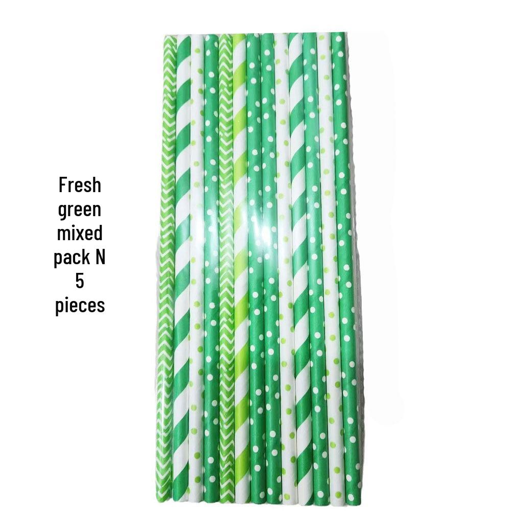 Individually Wrapped Biodegradable Striped Paper Straws