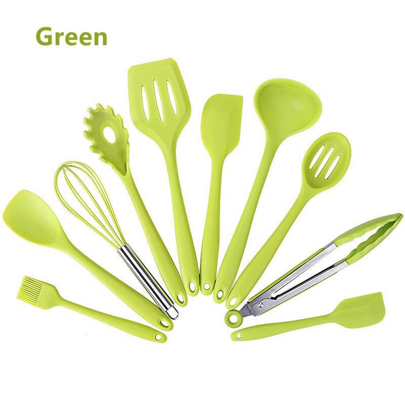 10-piece Color Boxed Silicone Kitchenware  Non-stick Cookware Set Kitchen Tools Baking Utensils Cooking Tools Set