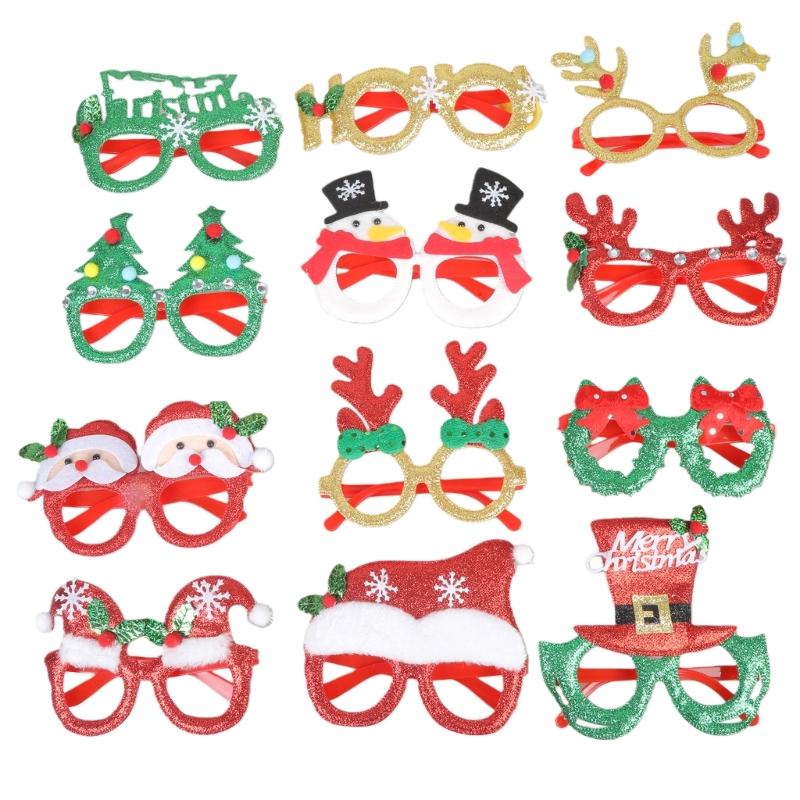 Christmas Decorative Plastic Frame Eyeglasses Set For Holiday Parties And Family Gatherings With Lightweight Design