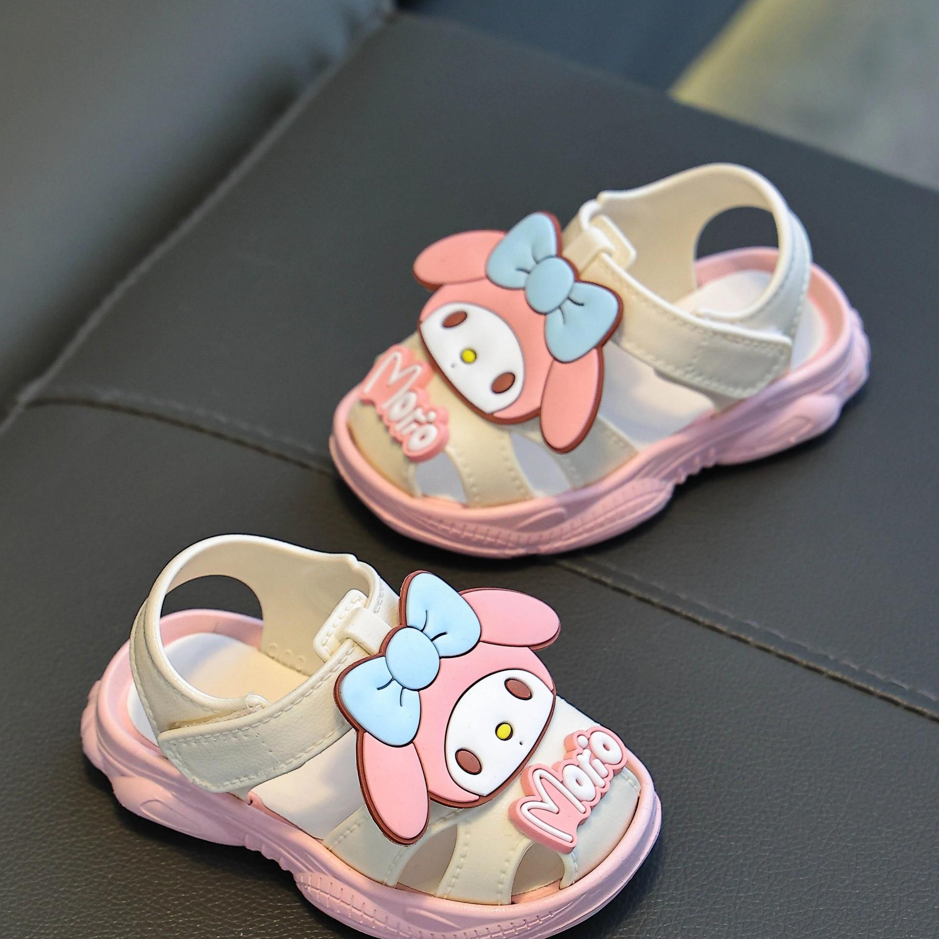 

Kawaii Kids Sandals Hello Kitty Summer Girls Sanrio Cartoon Child Hollow Sandals Cute Doll Shoes Non Slip Breathable Beach Shoes 21
