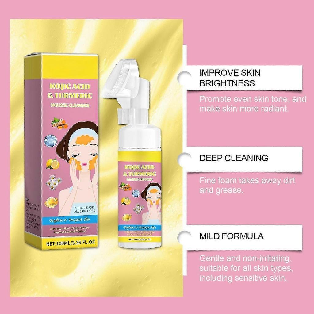 Turmeric Acid Cleanser, Cleansing Facial Cleanser, Moisturizing Skin, Gentle Nourishing Foam Cleanser
