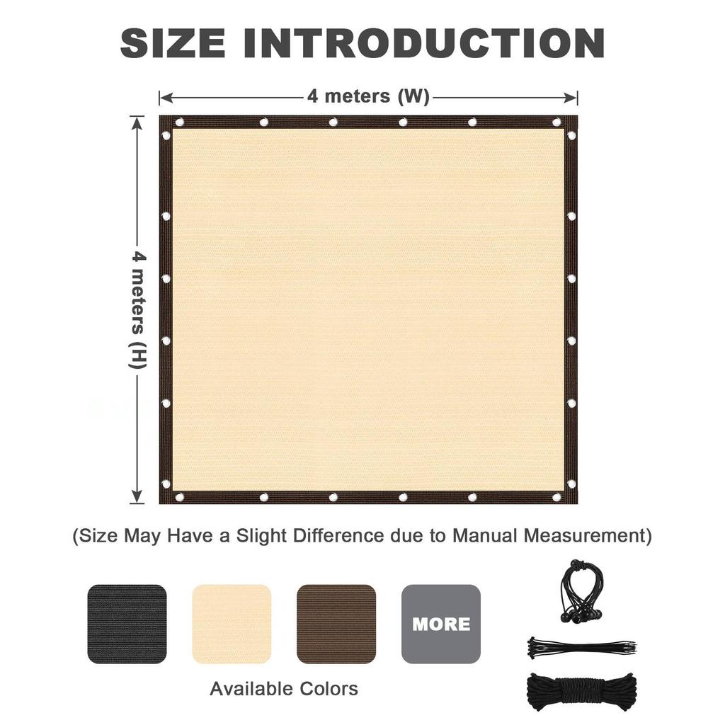 90% Shade Cloth, Durable Mesh Tarp Garden Shade Outdoor Sun Shade Net for Plant Pergola Patio