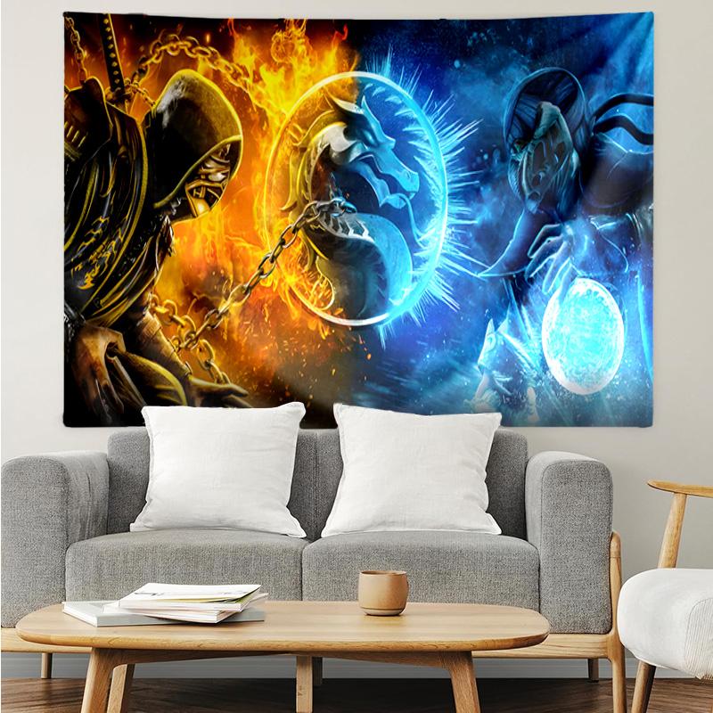 Powerful Warrior Kombat Tapestry Hanging for Bedroom,Livingroom, Playroom,Decor Art Room Wall Tapestry Holiday and Birthday Gifts