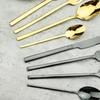 24-teiliges Besteckset aus Schwarzgold, Edelstahl, Geschirr, Messer, Gabel, Löffel, Abendessen, Geschirr, Party, Küche, Besteck, Besteck-Set