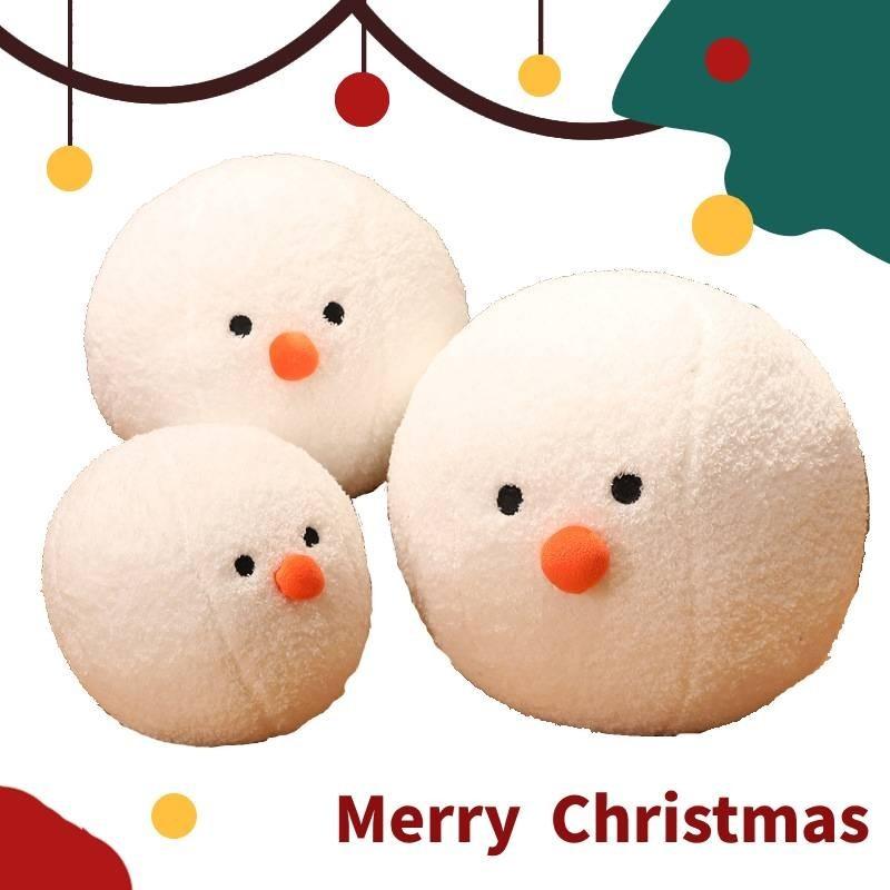 Adorable White Snowman Plush Doll Cushion For Christmas Perfect Holiday Gift For Kids
