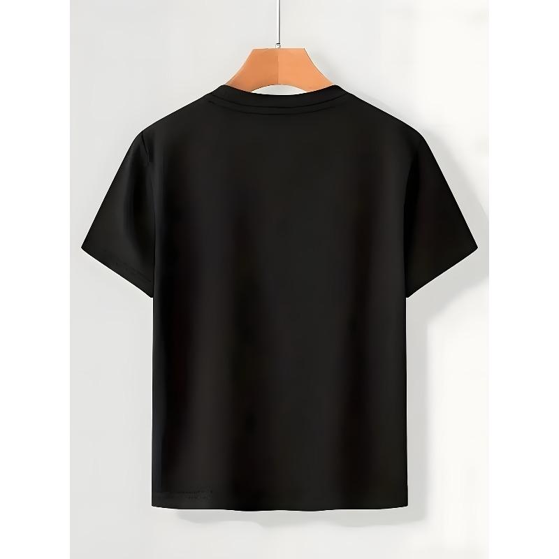 Kids Crewneck Summer Tee, Fun Math Equation Print Casual Short Sleeve Top for Outdoor Wear