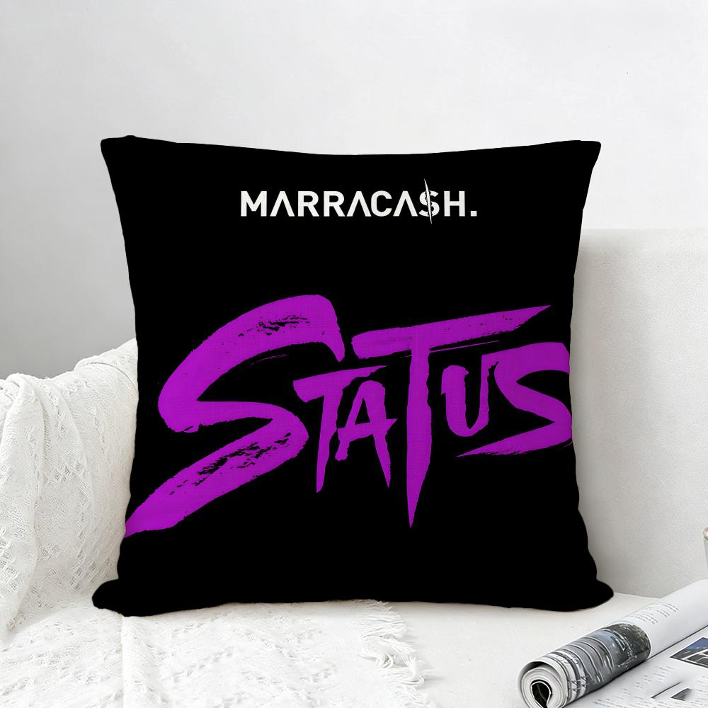 Rapper Marracash Cushion Cover Natural Linen Pillowcase Set AllinOne Decor for Sofa Bedroom  Chair