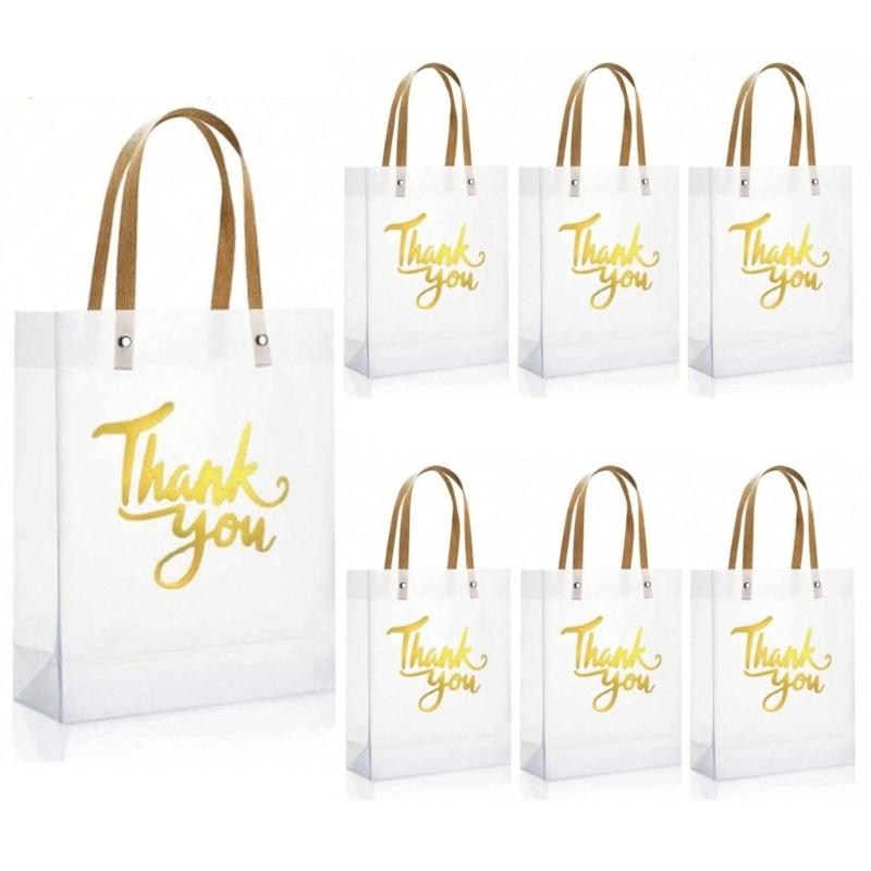 10Pcs Thank You Gift Bags With Handle Functional Thank You Gift Bags Handheld Bags for Home and Commercial Use