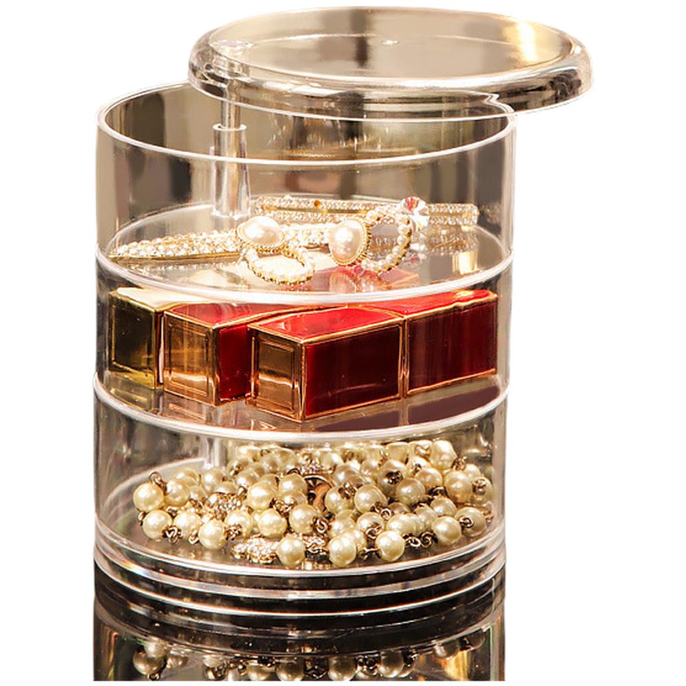 Home Organization Jewelry Storage Box Accessory Organizer 360 Degree Rotating Organizer Basket 360 Degree Rotation
