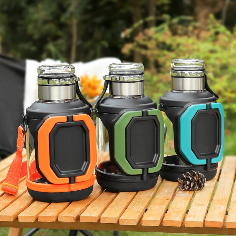 Large Capacity Glass Water Bottle with Handle & Tea Infuser