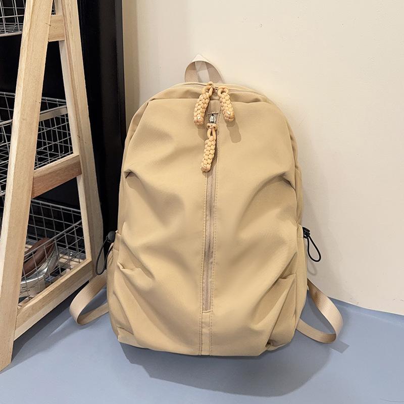 Schoolbag Travel Bag Ins College Student Simple Backpack Korean Version Versatile Large Capacity Junior High School Casual Backpack Nylon Schoolbag