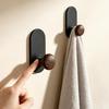Wooden Wall Hooks Adhesive Mounted Walnut Hooks For Hanging Clothes Hat Coat Towel Blanket Backpack Entryway Key Holder