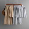 Fashion Suit Women's Autumn and Winter New Olo Collar Half Zipper Casual Knitted Sweater Wide-leg Pants Two-piece Set