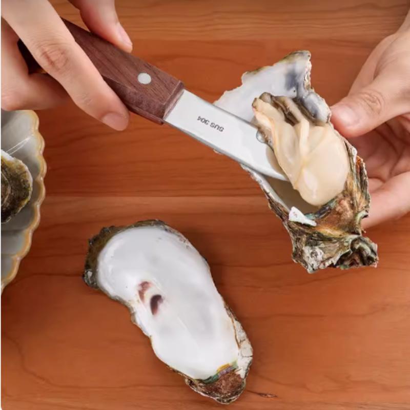 Japanese 304 Stainless Steel Oyster Knife with Scallop Opener, Used for Seafood Shells, Can Directly Open Oysters