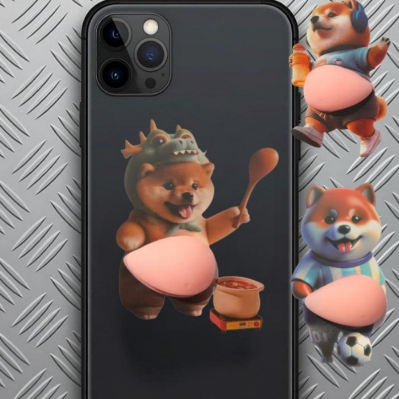 1/2Pcs Cute 3D Squeezable Soft Belly Dog Cat Stickers DIY Relieve Stress Mobile Phone Laptop Decoration Decal Home Decor