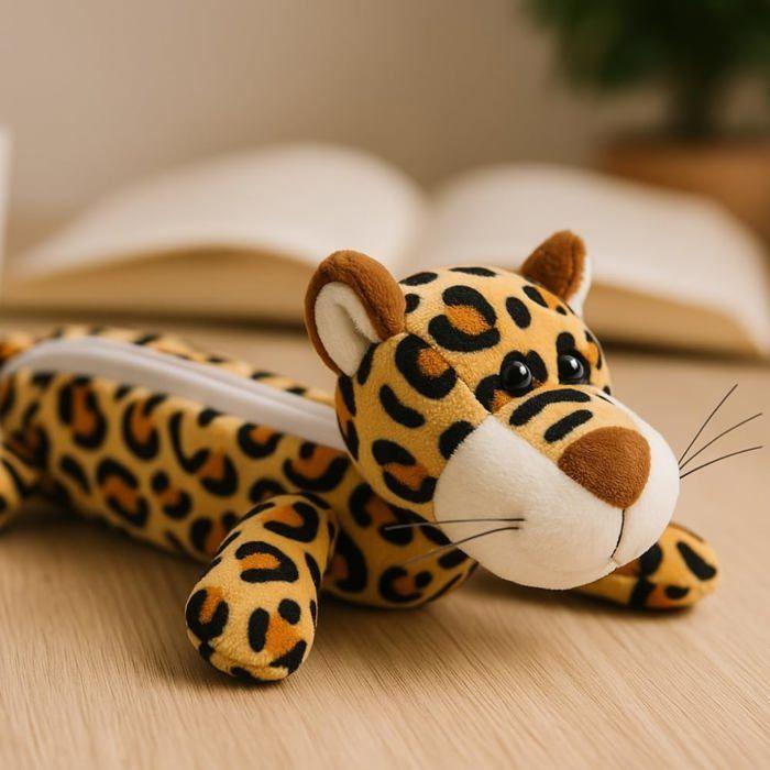 Panther Pencil Case - 25 Cm - Soft Plush - Zipper Closure - Ideal for School and Office