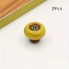 2 Pieces Colored Ceramic Cabinet Knobs, Leopard Glass Round Single Hole Pulls with Mounting Hardware for Closets, Drawers, Wine Cabinets