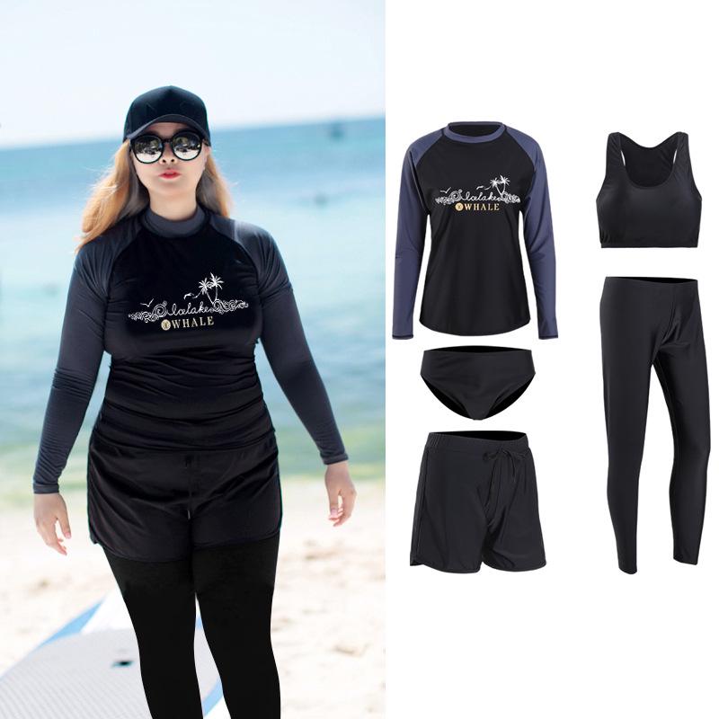Übergröße Damen Schlankmachender Neoprenanzug zum Schnorcheln - Sonnenschutz Quallen Badesuit Strandbekleidung 5XL gray