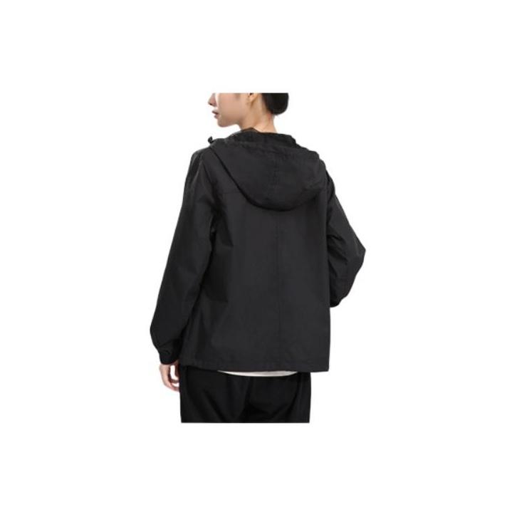 Li Ning Logo Aufdruck Reißverschluss Hoodie Damen Jacken Schwarz AFDR832-6