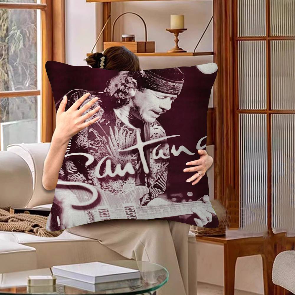 

Classic Rock Band S-Santana Pillowcase Toon Gift Cushion Cover Bedroom Home Sofa Chair Seat Decor Pillow Case 12x12Inch