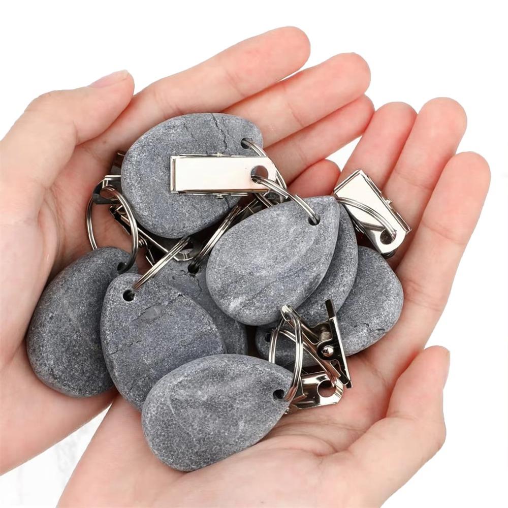 4PCS Decorative Marble Teardrop Tablecloth Weights With Metal Clips Tablecloth Pendant  Picnic