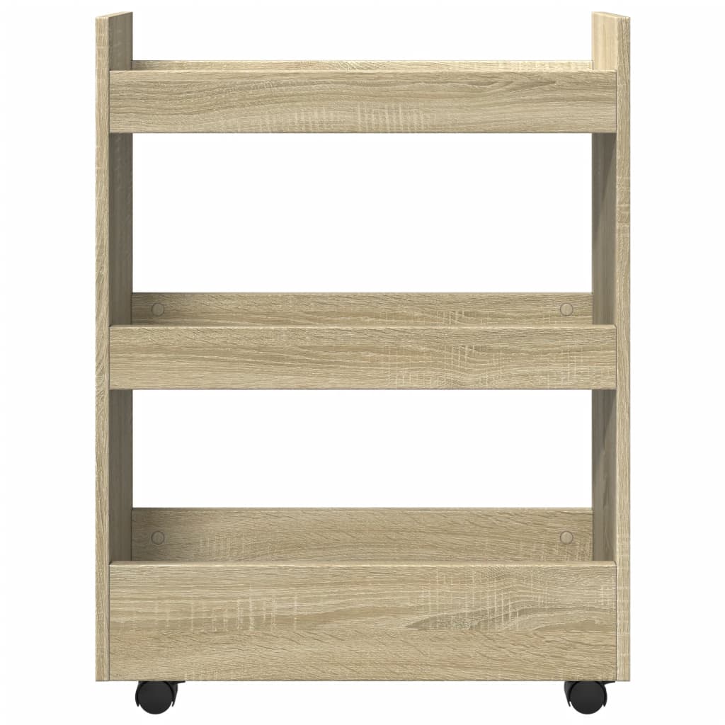 Schmaler 3-stöckiger Aufbewahrungswagen, Eckschrank-Aufbewahrungsregal, mobiler schmaler Aufbewahrungsschrank für Badezimmer, 60 x 22 x 80 cm